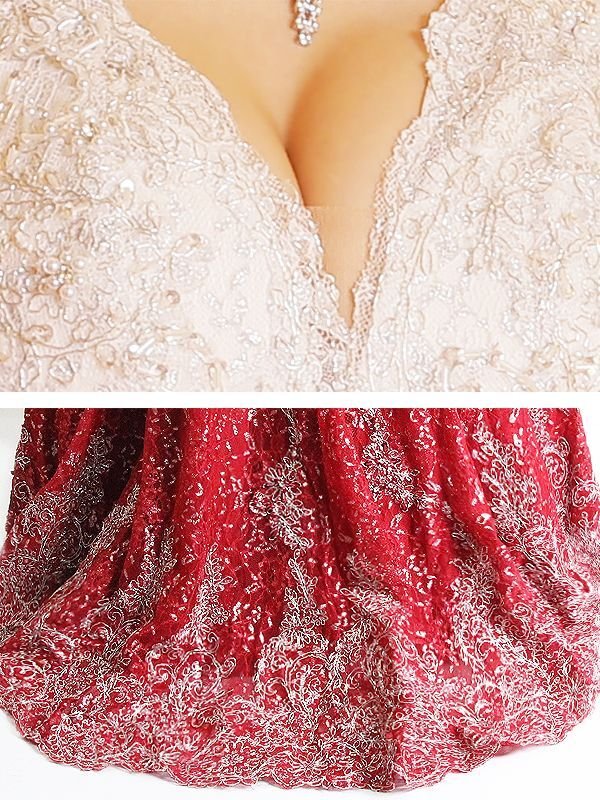 画像8: 【ANGEL R PREMIUM】ビジュー/ノースリーブ/ マーメイド/ ラメレース/ ロング/ キャバドレスlong[OF2]