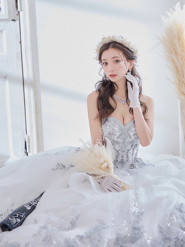 画像42: 【関西コレクション着用】【ANGEL R PREMIUM/エンジェルアールプレミアム】ベア/ ウェディング/ バースデー/ プリンセス/ フラワーレース/ スパンコールビジュー/ キャバドレスlong【HC03】