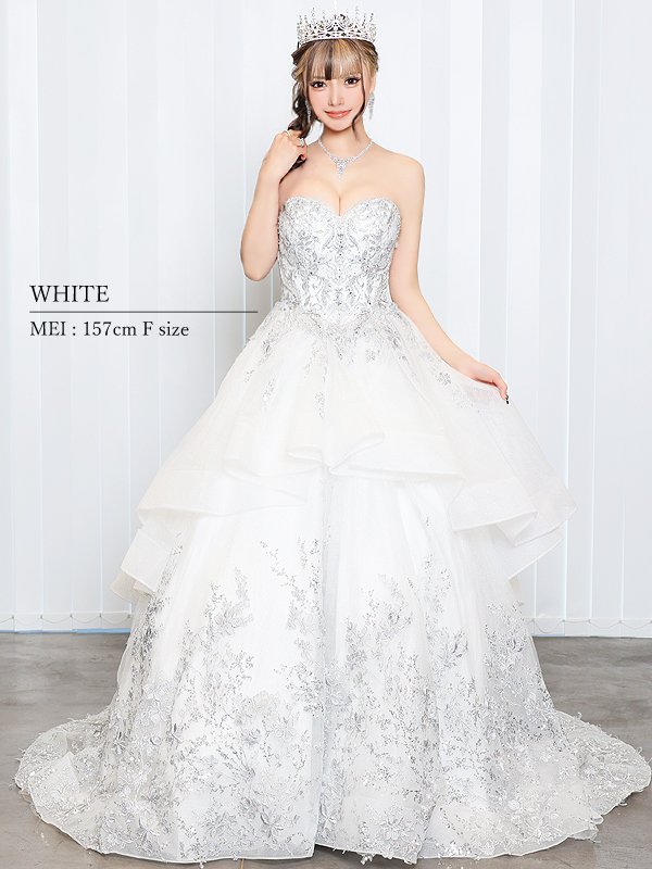 画像6: 【ANGEL R PREMIUM/エンジェルアールプレミアム】ベア/ ウェディング/ バースデー/ プリンセス/ フラワーレース/ スパンコールビジュー/ キャバドレスlong【HC03】