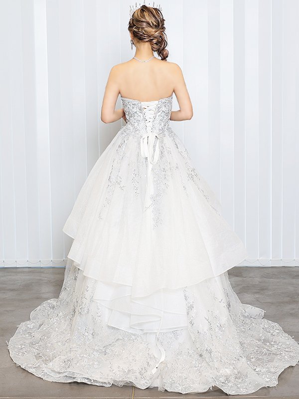 画像8: 【ANGEL R PREMIUM/エンジェルアールプレミアム】ベア/ ウェディング/ バースデー/ プリンセス/ フラワーレース/ スパンコールビジュー/ キャバドレスlong【HC03】