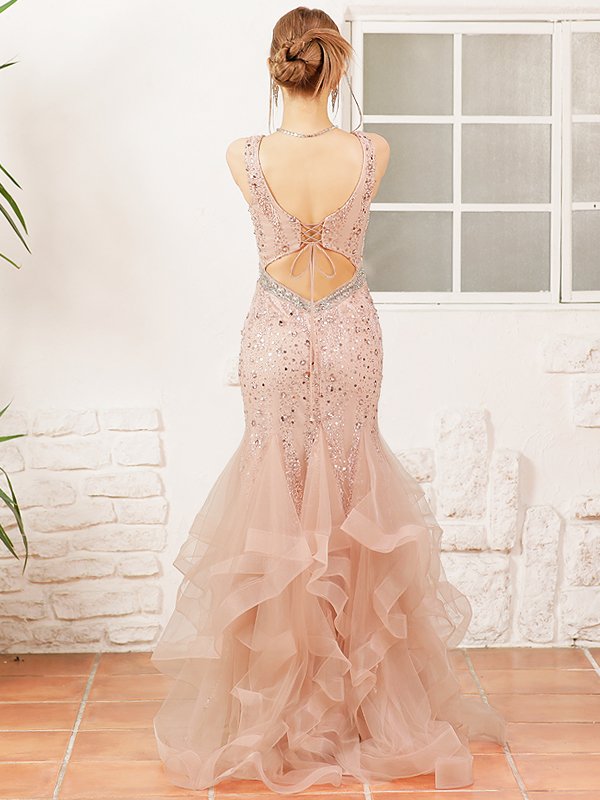 画像9: 【ANGEL R PREMIUM/エンジェルアールプレミアム】Vバスト/ スパンコール/ ウエストビジュー/ マーメイド/ ロング/ キャバドレス long[OF2]