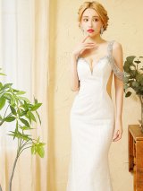 【ANGEL R PREMIUM/エンジェルアールプレミアム】スパンコール/ レース/ オープンショルダー/ ビジュー/ マーメイド/ ロング/ キャバドレス long[OF2]