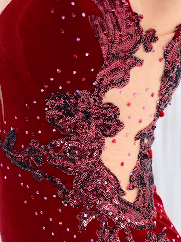 画像18: 【ANGEL R PREMIUM/エンジェルアールプレミアム】スパンコール刺繍/ サイドシアー/ ベルベット/ マーメイド/ ロングドレス/ キャバドレス long[OF2]