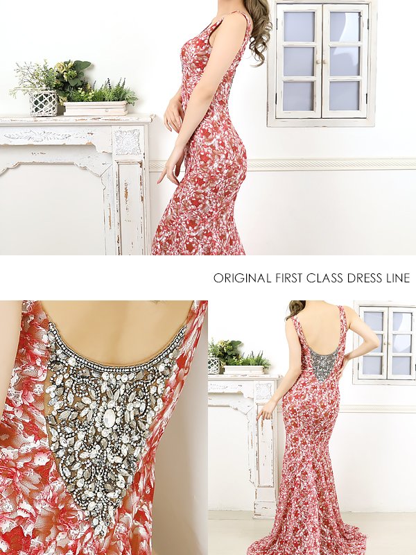 画像4: 即日発送!!【ANGEL R/エンジェルアール】フラワーパターンデザイン/ ビジュー/ ロングドレス/ キャバドレス long[OF2]