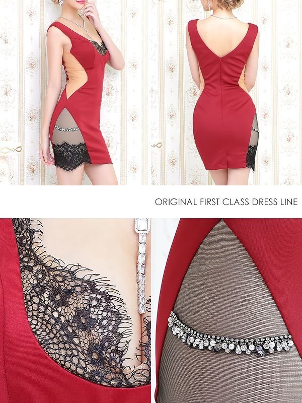 画像8: 【ANGEL R/エンジェルアール】バストレースデザイン/ サイドシアー/ タイトミニ/ ミニドレス/ キャバドレス[OF2]