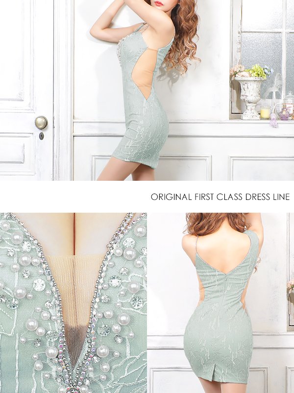 画像7: XSサイズあり【ANGEL R/エンジェルアール】フラワー刺繍/ アシンメトリー/ タイト/ ミニドレス/ キャバドレス[OF2]