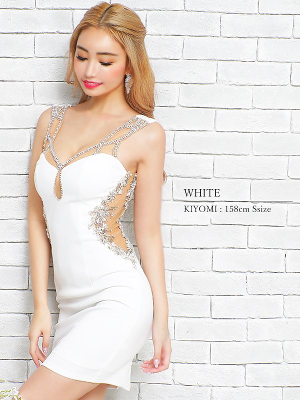 画像5: XSサイズあり【ANGEL R/エンジェルアール】クロスショルダービジュー/ タイト/ ミニドレス/ キャバドレス[OF2]