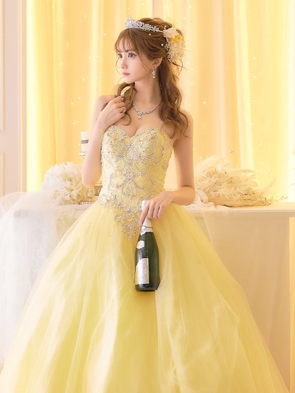 画像12: 【関西コレクション着用】【ANGEL R/エンジェルアール】ベア/ プリンセス/ ラメ/ ロング/ キャバドレスlong[OF2]