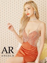 【Angel R/エンジェルアール】パールビジュー/ サイドシアー/ スパンコール/ キャミソール/ スリット/ タイト/ ロング/ キャバドレス long