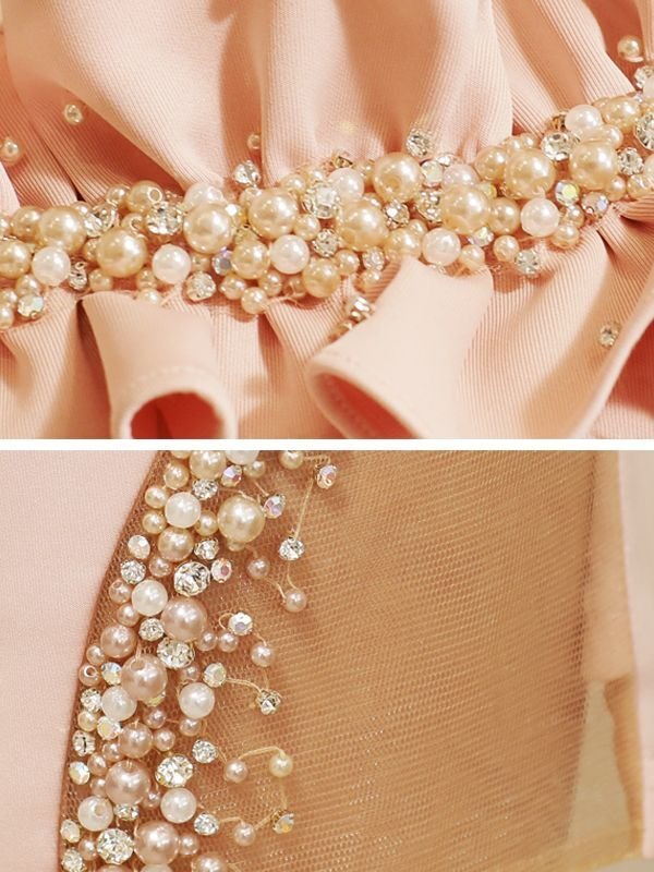 画像8: XSサイズあり【ANGEL R/エンジェルアール】ワンショル/ ギャザーパールビジューワンショルダー/ シアー/ タイト/ ミニドレス/ キャバドレス[OF2]