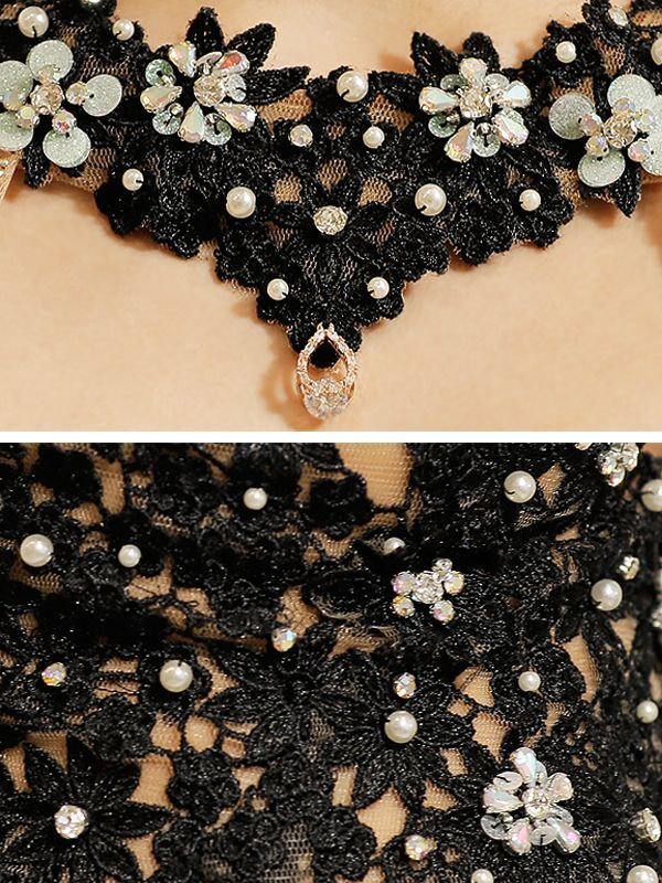 画像12: 【ANGEL R/エンジェルアール】アメスリ/ フラワーネック/ パールビジュー/ 刺繍レース/ タイト/ ミニドレス/ キャバドレス[OF2]