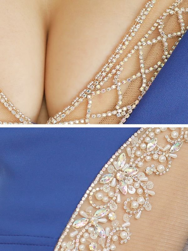 画像14: 【ANGEL R/エンジェルアール】クロスビジュー/ Vネック/ ワンカラー/ タイト/ ミニドレス/ キャバドレス[OF2]