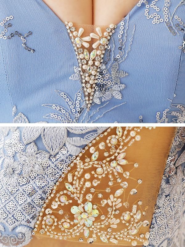 画像3: XSサイズあり【ANGEL R/エンジェルアール】ビジュー/ フラワー刺繍/ サイドシアー/ キャミ/ タイト/ ミニドレス/ キャバドレス[OF2]