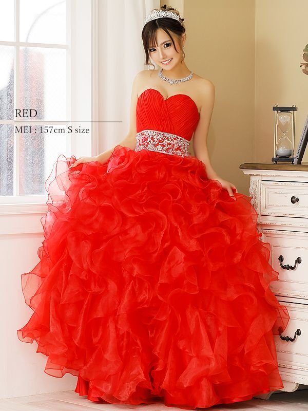 画像23: 【ANGEL R/エンジェルアール】ベア/ ウェディング/ バースデー/ プリンセス/ アッパーギャザービジュー/ フリル/ ロングドレス/ キャバドレス long[OF2]