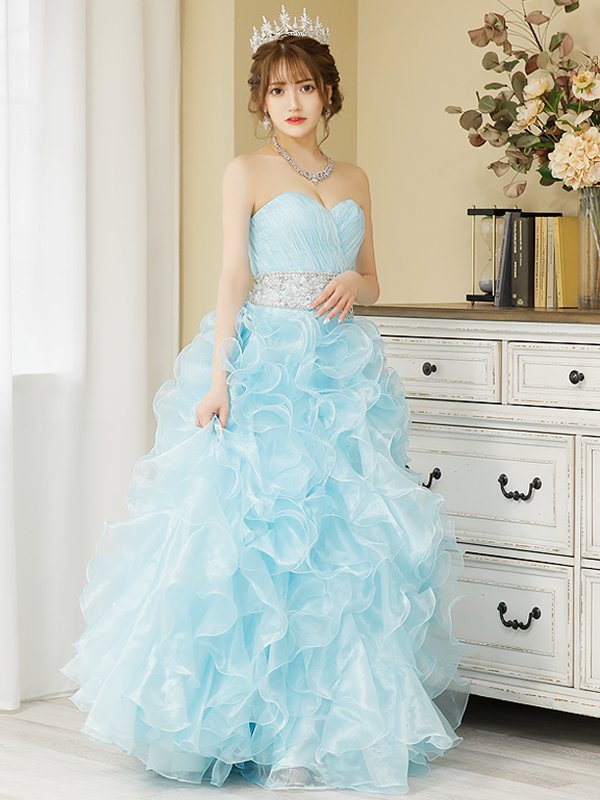 画像8: 【ANGEL R/エンジェルアール】ベア/ ウェディング/ バースデー/ プリンセス/ アッパーギャザービジュー/ フリル/ ロングドレス/ キャバドレス long[OF2]