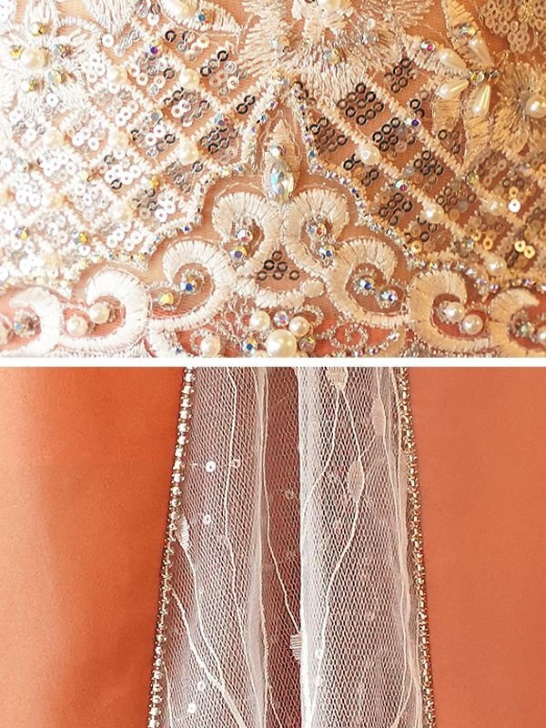 画像6: 【ANGEL R/エンジェルアール】ウエストスパンコール/ パール/ ビジュー/ キャミソール/ スリット/ タイト/ ロングドレス/ キャバドレス long[OF2]