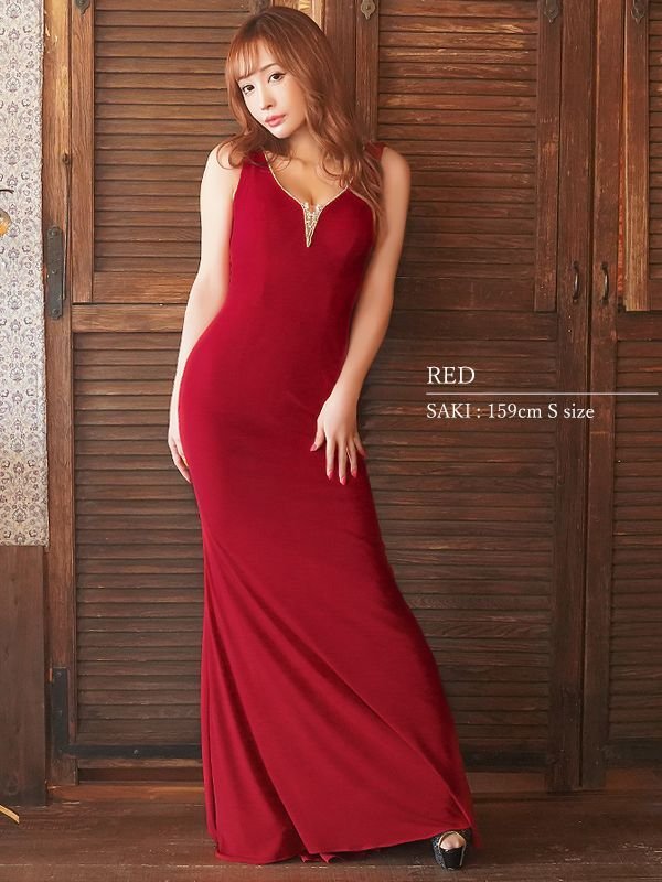 画像6: 【ANGEL R/エンジェルアール】バックドレープ/ ビジューデザイン/ マーメイド/ ロングドレス/ キャバドレス long[OF2]