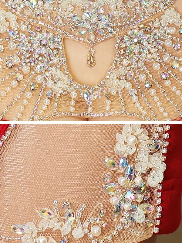 画像9: XSサイズあり【ANGEL R/エンジェルアール】デコルテラインパールビジューチャーム/ シアー/ アメスリ/ ホルター/ ストレッチ/ タイト/ ミニドレス/ キャバドレス[OF2]