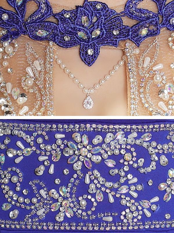 画像6: 【ANGEL R/エンジェルアール】デコルテウエストスパンコール/ スリット/ パール/ ビジュー/ チャーム/ ワンカラー/ タイト/ ロングドレス/ キャバドレス long[OF2]