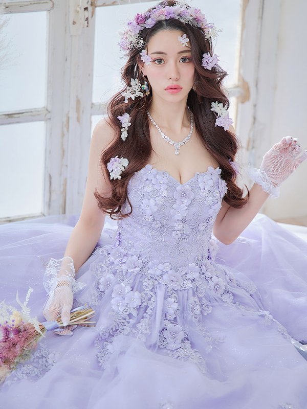 画像14: 【関西コレクション着用】【ANGEL R/エンジェルアール】ベア/ ウェディング/ バースデー/ プリンセス/ フラワーパール/ ビジュー/ ラメ/ キャバドレスlong[OF2]