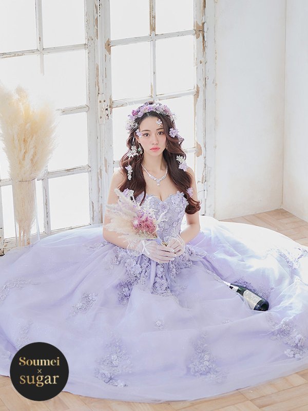 画像4: 【関西コレクション着用】【ANGEL R/エンジェルアール】ベア/ ウェディング/ バースデー/ プリンセス/ フラワーパール/ ビジュー/ ラメ/ キャバドレスlong[OF2]