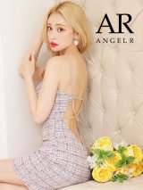 XSサイズあり【ANGEL R/エンジェルアール】ショルダービジュー/ バックオープン/ チェック/ ツイード/ タイト/ ミニドレス/ キャバドレス[OF2]