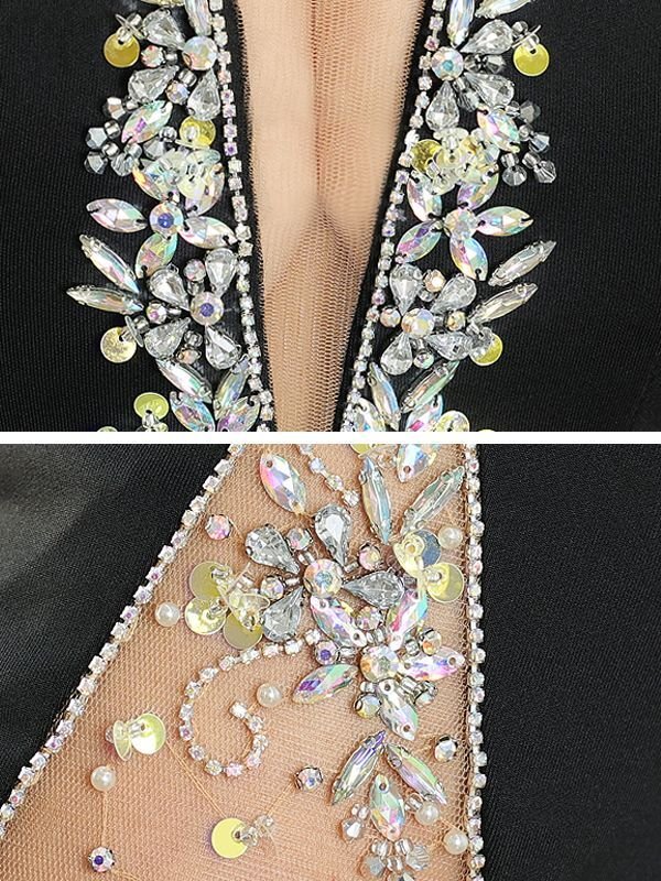 画像10: XSサイズあり【ANGEL R/エンジェルアール】バストカット/ キャミソール/ スパンコール/ ビジュー/ ワンカラー/ タイト/ ミニドレス/ キャバドレス[OF2]