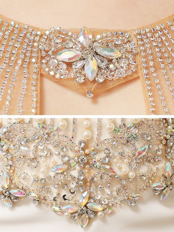 画像8: XSサイズあり【ANGEL R/エンジェルアール】デコルテバストチェーン/ パールビジュー/ シアー/ ワンカラー/ タイト/ ミニドレス/ キャバドレス[OF2]