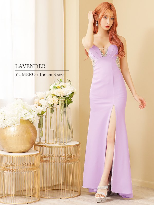 画像4: 【ANGEL R/エンジェルアール】バストタック/ サイドビジュー/ バックオープン/ キャミソール/ スリット/ タイト/ ロングドレス/ キャバドレス long[OF2]