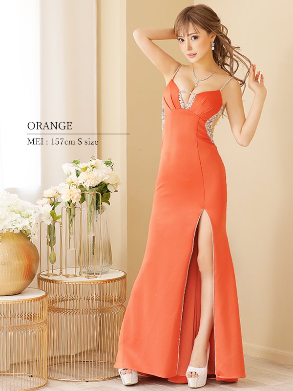 画像6: 【ANGEL R/エンジェルアール】バストタック/ サイドビジュー/ バックオープン/ キャミソール/ スリット/ タイト/ ロングドレス/ キャバドレス long[OF2]