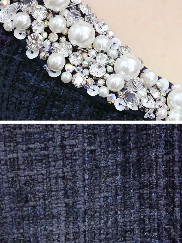 画像9: XSサイズあり【ANGEL R/エンジェルアール】ショルダーデコルテパール/ ビジューポケット/ ツイード/ ノースリーブ/ Aライン/ ミニドレス/ キャバドレス[OF2]