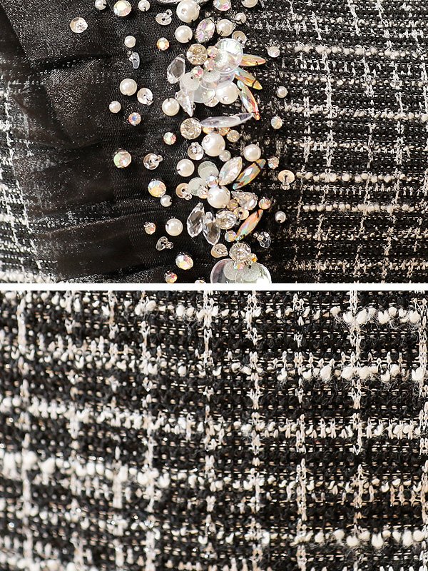 画像8: 【ANGEL R/エンジェルアール】メッシュフリル/ パールビジュー/ チェック/ ワンショルダー/ タイト/ ミニドレス/ キャバドレス[OF2]