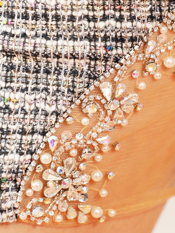 画像14: XSサイズあり【ANGEL R/エンジェルアール】バストパール/ ビジュー/ レースアップ/ チェック/ タイト/ ミニドレス/ キャバドレス[OF2]