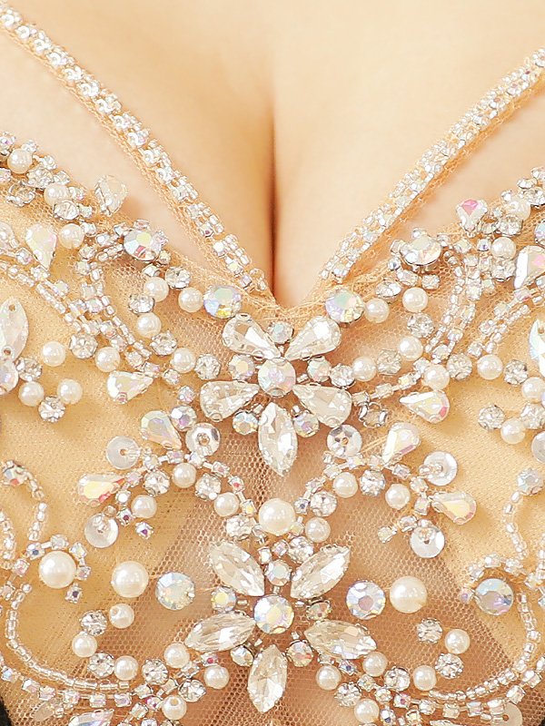 画像15: 【ANGEL R/エンジェルアール】バストメッシュ/ ビジュー/ シースルー/ ロングスリーブ/ 袖あり/ タイト/ ミニドレス/ キャバドレス[OF2]