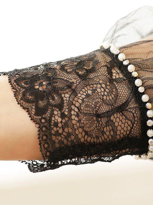 画像16: 【ANGEL R/エンジェルアール】バストメッシュ/ ビジュー/ シースルー/ ロングスリーブ/ 袖あり/ タイト/ ミニドレス/ キャバドレス[OF2]