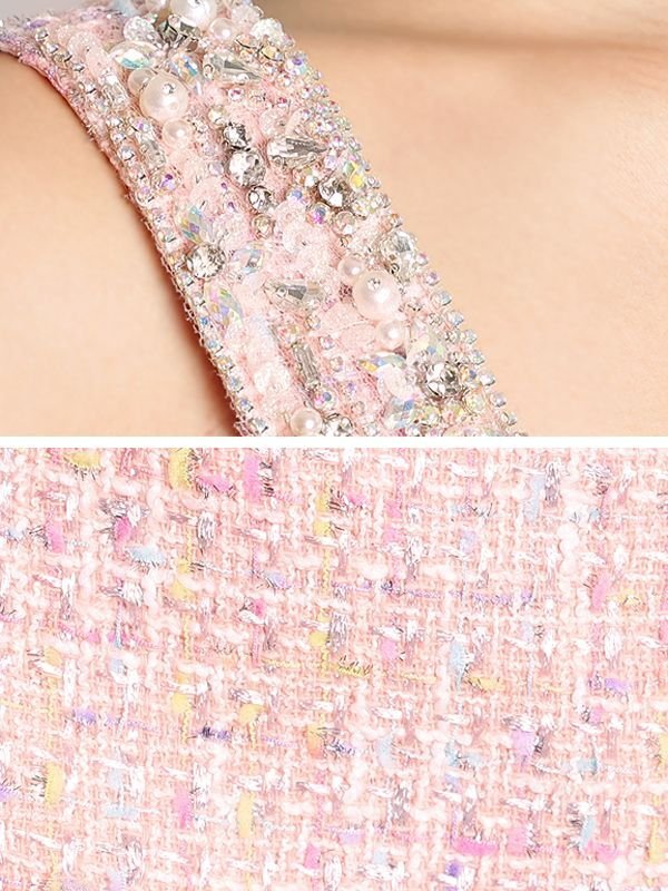 画像9: XSサイズあり☆背の低い方必見！【ANGEL R/エンジェルアール】ツイード/ ショルダービジュー/ ツーピース/ タイト/ マイクロミニドレス/ キャバドレスーススリーブ/ 長袖/ ビジュー/ アメスリ/ タイト/ ミニドレス/ キャバドレス[OF2]