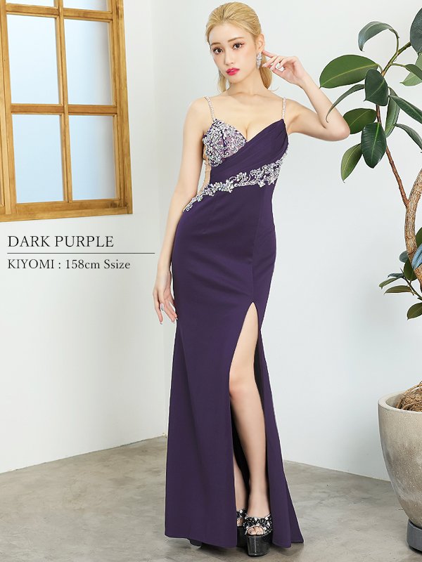 画像5: 【ANGEL R/エンジェルアール】バストスパンコール/ パールビジュー/ タッククロス/ キャミ/ タイト/ スリット/ ロングドレス/ キャバドレス long[OF2]