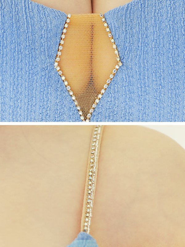 画像6: XSサイズあり【ANGEL R/エンジェルアール】バストショルダービジュー/ キャミソール/ ワンカラー/ ストレッチ/ シアー/ タイト/ ミニドレス/ キャバドレス[OF2]