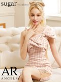sugarコラボ商品☆XSサイズあり【ANGEL R/エンジェルアール】ワンショルダー/ 千鳥柄/ ツイード/ ビッグリボンパールビジュー/ タイト/ ミニ/ キャバドレス[OF2]