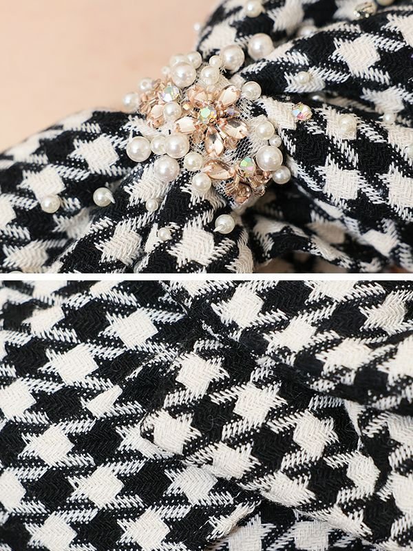 画像17: sugarコラボ商品☆XSサイズあり【ANGEL R/エンジェルアール】ワンショルダー/ 千鳥柄/ ツイード/ ビッグリボンパールビジュー/ タイト/ ミニ/ キャバドレス[OF2]