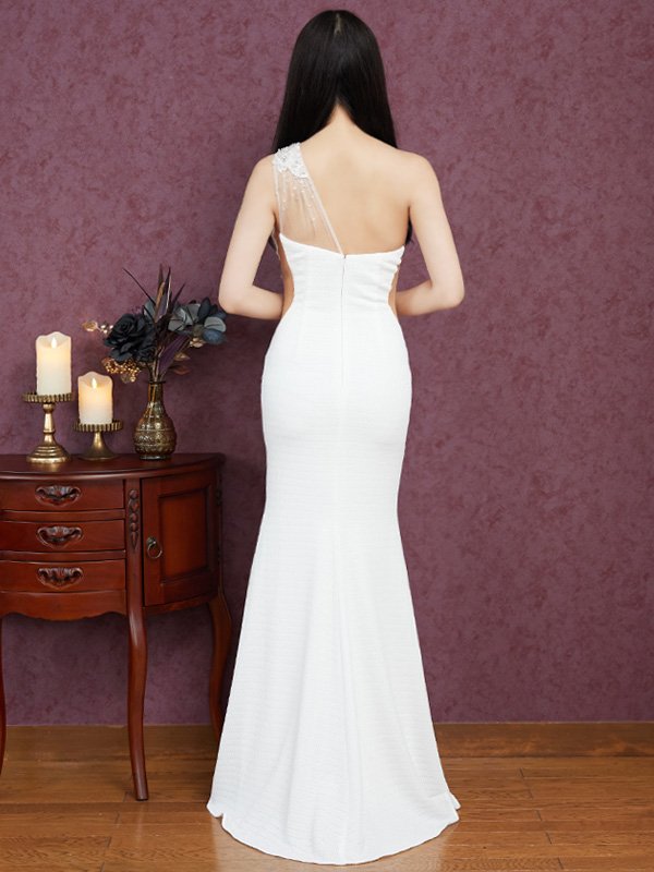 画像6: 【ANGEL R/エンジェルアール】デコルテワンショルダーレース/ ビジュー/ タイト/ ロングドレス/ キャバドレス long[OF2]