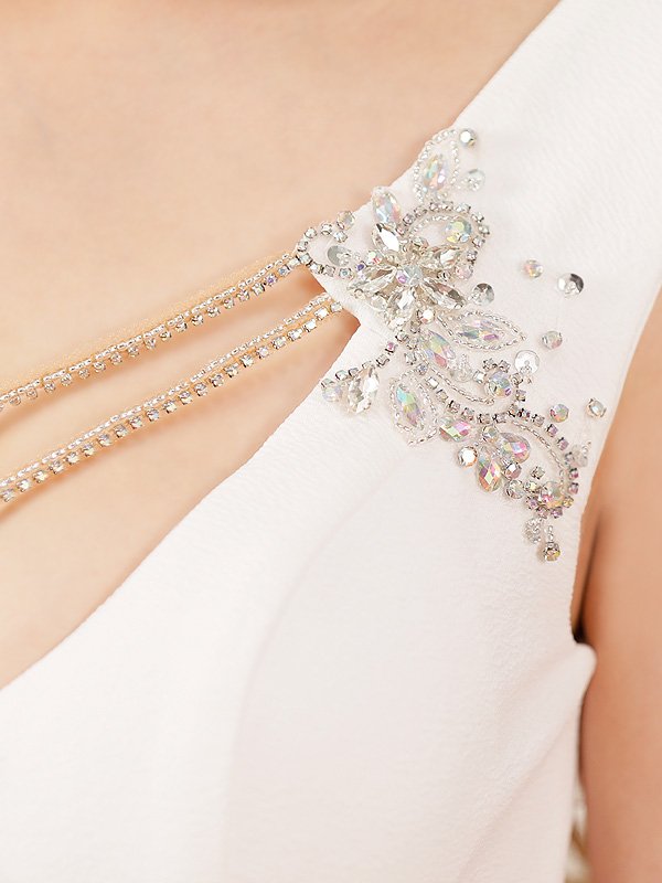 画像8: XSサイズあり【ANGEL R/エンジェルアール】ショルダーアシンメトリー/ ウエストカット/  ビジュー/ タイト/ ミニドレス/ キャバドレス[OF2]