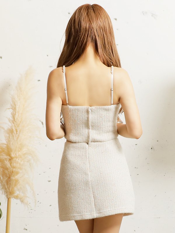 画像10: XSサイズあり【ANGEL R/エンジェルアール】オープンバスト/ ビジューミックス/ セパレート/ ツイード/ セットアップ/ タイト/ マイクロミニ/ ミニドレス/ キャバドレス[OF2]