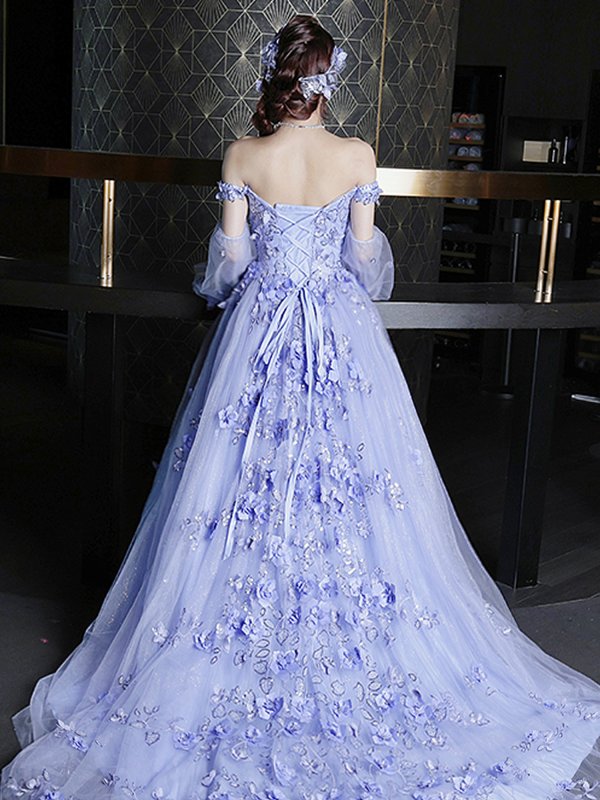 画像6: 【ANGEL R/エンジェルアール】ベア/ 立体フラワー/ ウェディング/ バースデー/ プリンセス/ フレア/ ロングドレス/ キャバドレスlong[HC03]