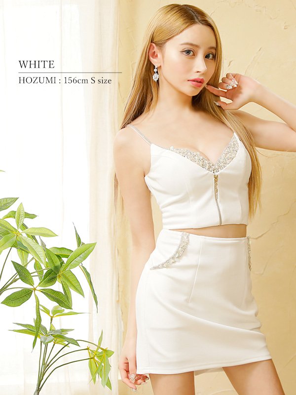 画像30: XSサイズあり【ANGEL R/エンジェルアール】バストビジュー/ ファスナー/ キャミソール/ セパレート/ マイクロミニ/ タイト/ ミニドレス/ キャバドレス[OF2]