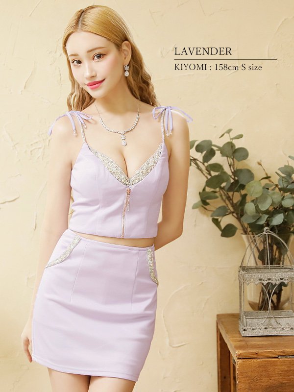 画像15: XSサイズあり【ANGEL R/エンジェルアール】バストビジュー/ ファスナー/ キャミソール/ セパレート/ マイクロミニ/ タイト/ ミニドレス/ キャバドレス[OF2]