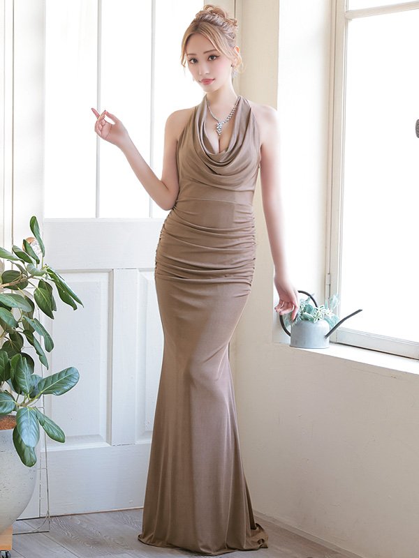 画像4: 【ANGEL R/エンジェルアール】ドレープ/ バックレースアップ/ タック/ タイト/ ロングドレス/ キャバドレス long[OF2]