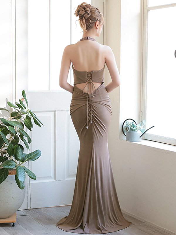 画像6: 【ANGEL R/エンジェルアール】ドレープ/ バックレースアップ/ タック/ タイト/ ロングドレス/ キャバドレス long[OF2]