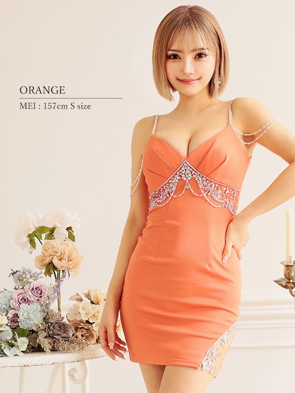 画像22: XSサイズあり【ANGEL R/エンジェルアール】 バストタック/ ビジュー/ デザイン/ パールチェーン/ タイト/ ミニドレス/ キャバドレス[OF2]