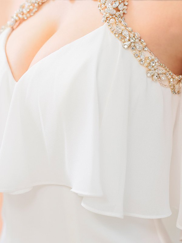 画像14: XSサイズあり【ANGEL R/エンジェルアール】 デコルテビジュー/ バストシフォンデザイン/ タイト/ ミニドレス/ キャバドレス[OF2]